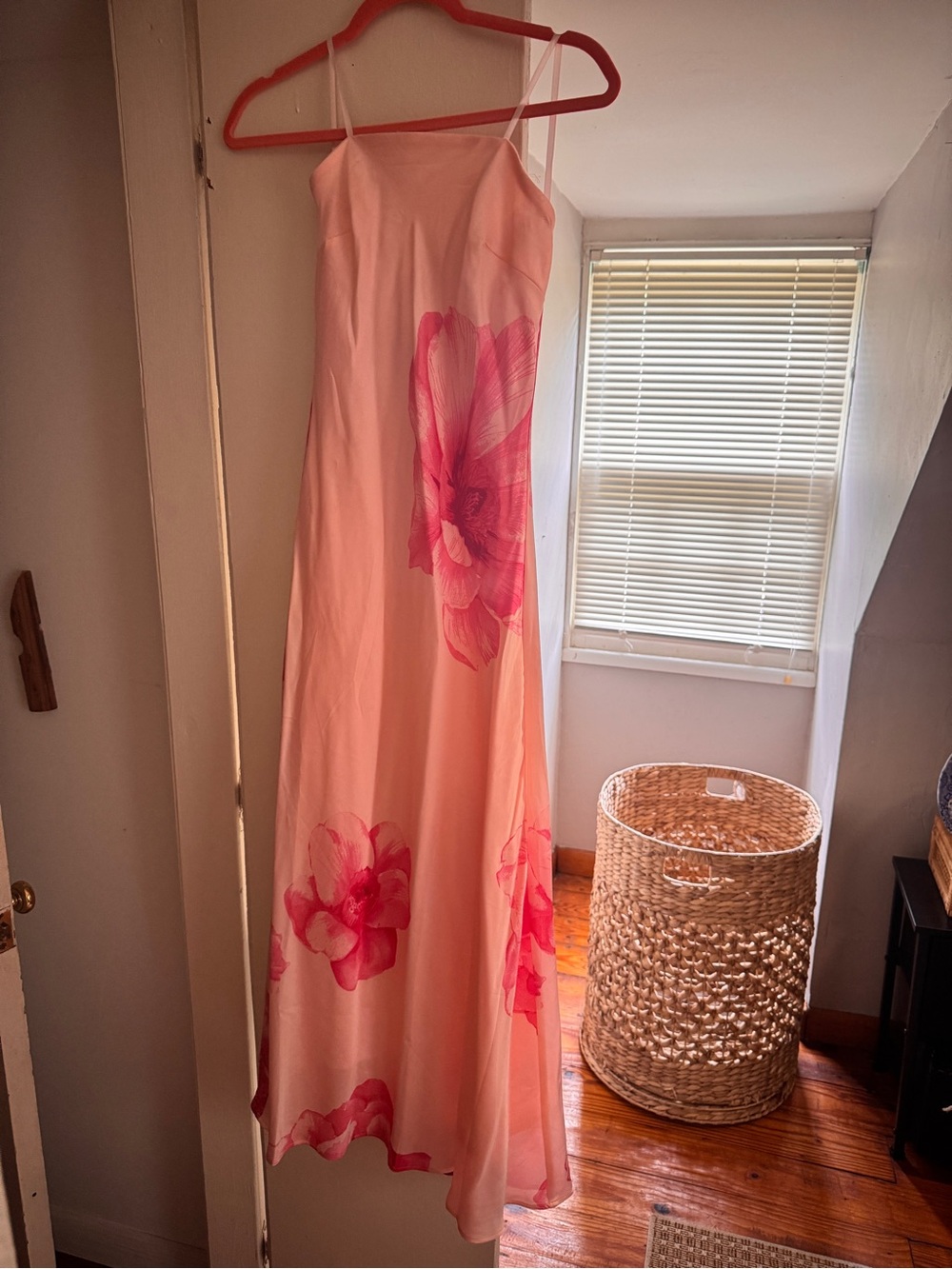Pink Floral Slip Maxi Dress